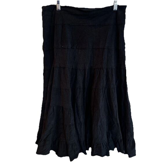 Dimri Black Corduroy Layered Peasant Prairie Gypsy Flowy Tiered Gothic Large - Picture 1 of 5